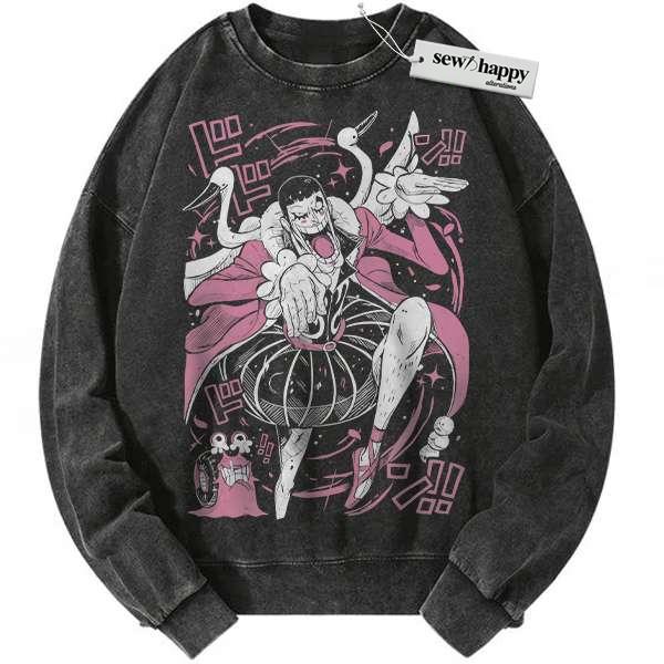 Wash Sweatshirt Mr.2 Bon Clay Sweatshirt, One Piece Sweatshirt, Anime Sweatshirt, Vintage Sweatshirt