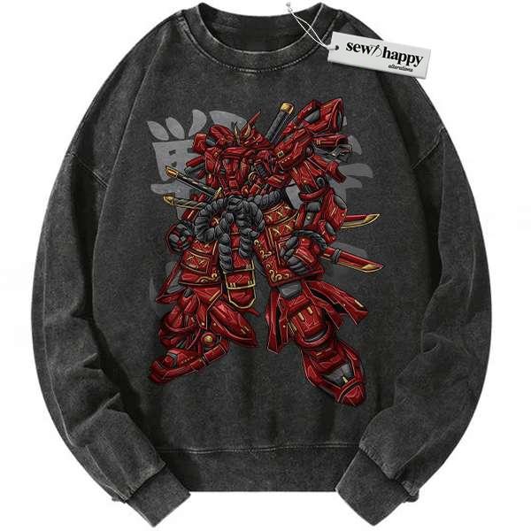 Wash Sweatshirt MSN-04 Sazabi Sweatshirt, Gundam Sweatshirt, Anime Sweatshirt, Vintage Sweater
