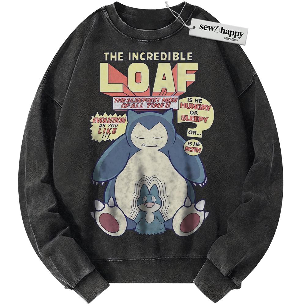 Wash Sweatshirt Munchlax Sweatshirt, Snorlax Sweatshirt, Pokemon Sweatshirt, Anime Sweatshirt, Vintage Sweater