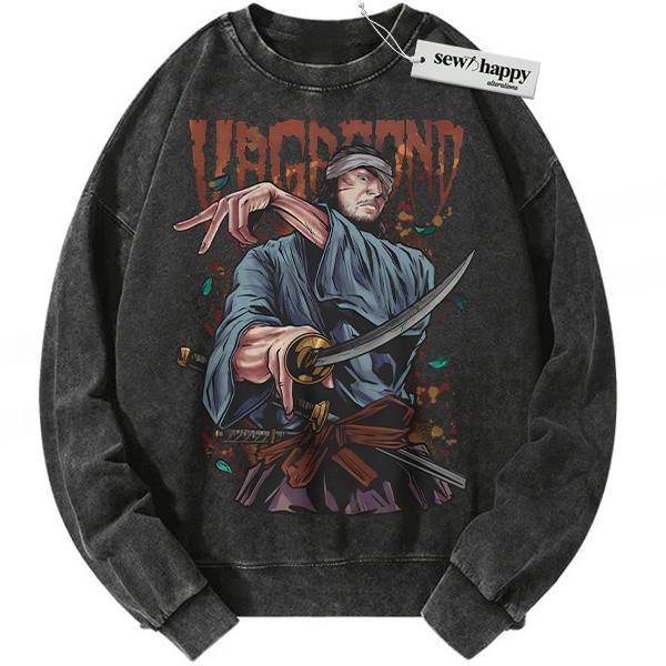 Wash Sweatshirt Musashi Miyamoto Sweatshirt, Vagabond Sweatshirt, Anime Sweatshirt, Vintage Sweatshirt Wash Sweatshirt Musashi Miyamoto Sweatshirt, Vagabond Sweatshirt, Anime Sweatshirt, Vintage Sweatshirt - Image 1