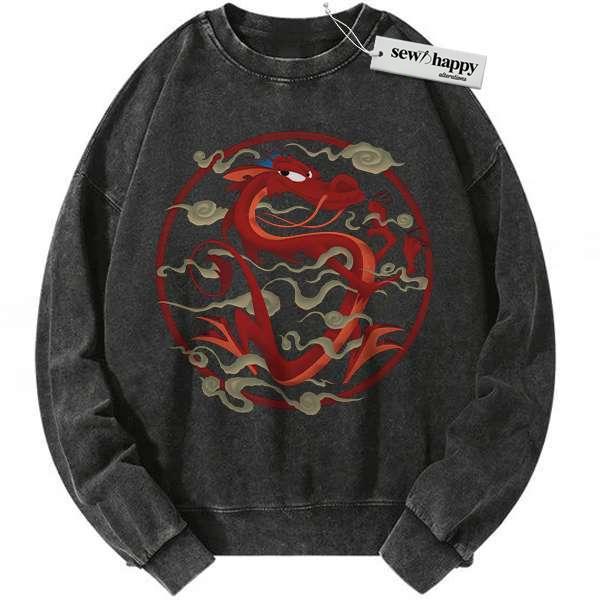Wash Sweatshirt Mushu Sweatshirt, Mulan Sweatshirt, Animated Sweatshirt, Vintage Sweater