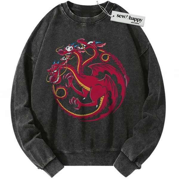 Wash Sweatshirt Mushu Sweatshirt, Mulan Sweatshirt, Animated Sweatshirt, Vintage Sweater