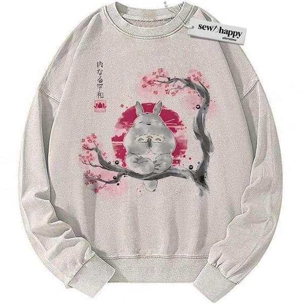 Wash Sweatshirt My Neighbor Totoro Sweatshirt, Studio Ghibli Sweatshirt, Anime Sweatshirt, Vintage Sweater