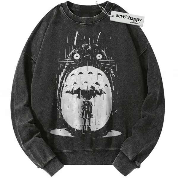 Wash Sweatshirt My Neighbor Totoro Sweatshirt, Studio Ghibli Sweatshirt, Anime Sweatshirt, Vintage Sweater Wash Sweatshirt My Neighbor Totoro Sweatshirt, Studio Ghibli Sweatshirt, Anime Sweatshirt, Vintage Sweater - Image 1