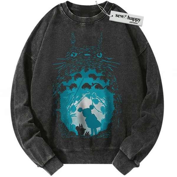 Wash Sweatshirt My Neighbor Totoro Sweatshirt, Studio Ghibli Sweatshirt, Anime Sweatshirt, Vintage Sweatshirt