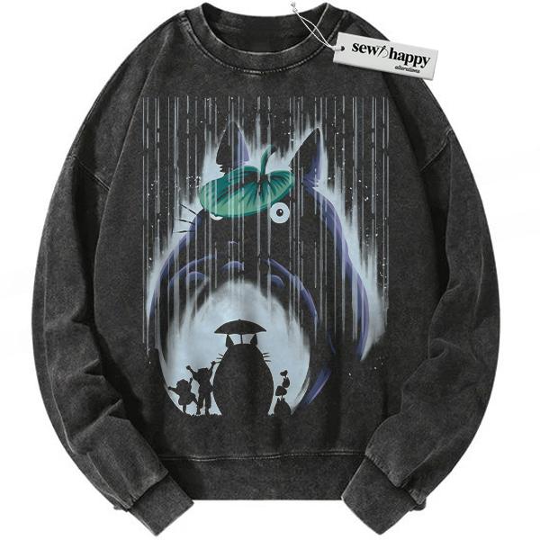 Wash Sweatshirt My Neighbor Totoro Sweatshirt, Studio Ghibli Sweatshirt, Anime Vintage Sweatshirt