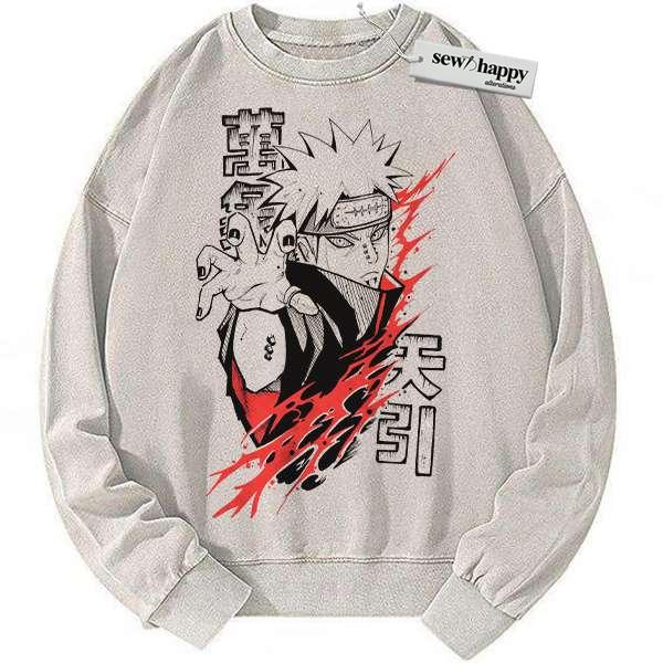 Wash Sweatshirt Nagato Uzumaki Sweatshirt, Naruto Sweatshirt, Anime Sweatshirt, Vintage Sweater