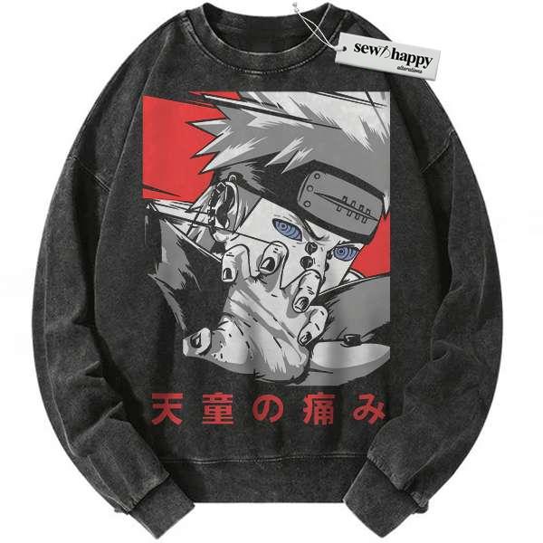 Wash Sweatshirt Nagato Uzumaki Sweatshirt, Naruto Sweatshirt, Anime Sweatshirt, Vintage Sweatshirt