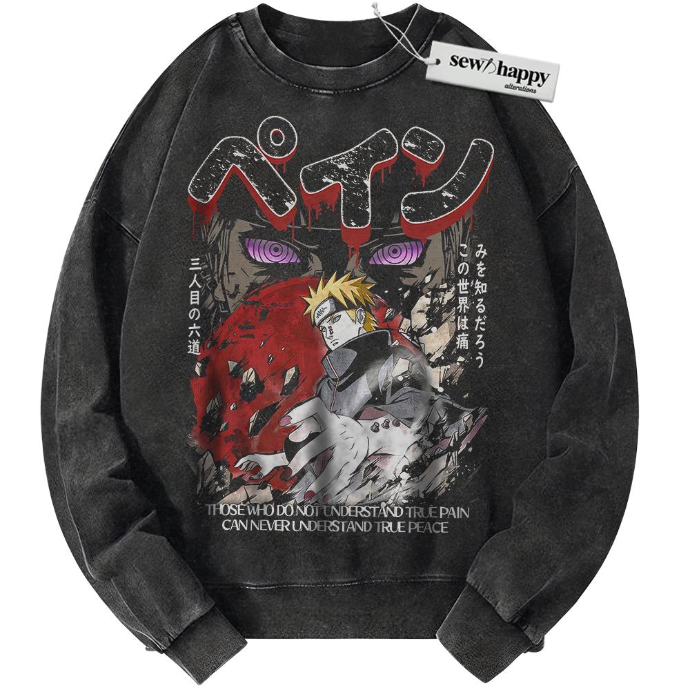 Wash Sweatshirt Nagato Uzumaki Sweatshirt, Pain Sweatshirt, Naruto Sweatshirt, Anime Sweatshirt, Vintage Sweater