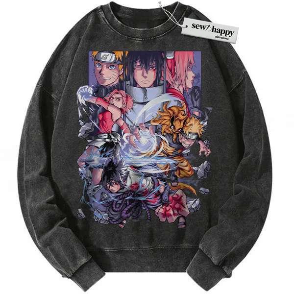 Wash Sweatshirt Naruto Sweatshirt, Anime Sweatshirt, Vintage Sweater Wash Sweatshirt Naruto Sweatshirt, Anime Sweatshirt, Vintage Sweater - Image 1