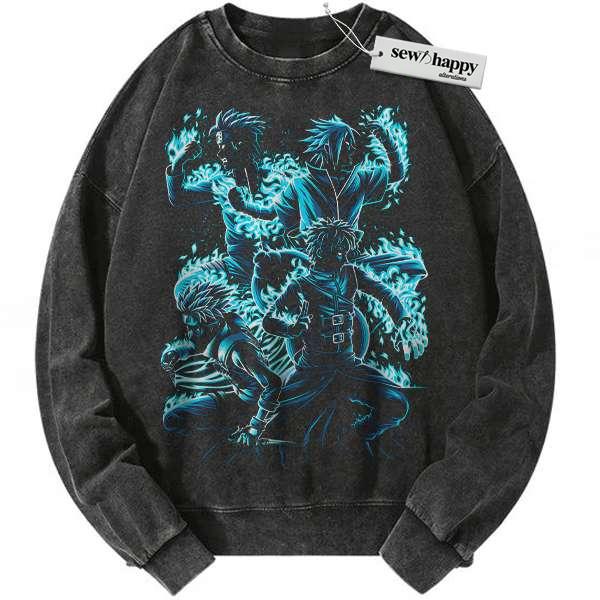 Wash Sweatshirt Naruto Sweatshirt, Anime Sweatshirt, Vintage Sweater