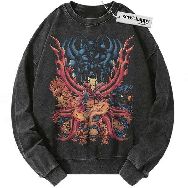 Wash Sweatshirt Naruto Uzumaki Sweatshirt, Anime Sweatshirt, Vintage Sweatshirt