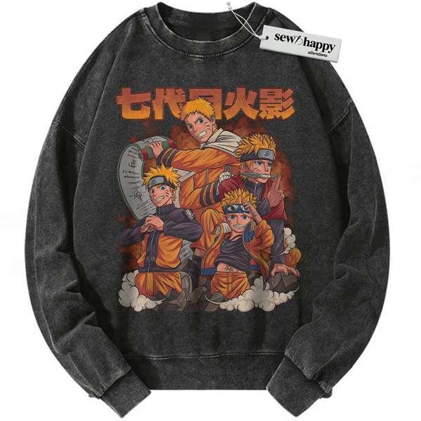 Wash Sweatshirt Naruto Uzumaki Sweatshirt, Anime Sweatshirt, Vintage Sweatshirt