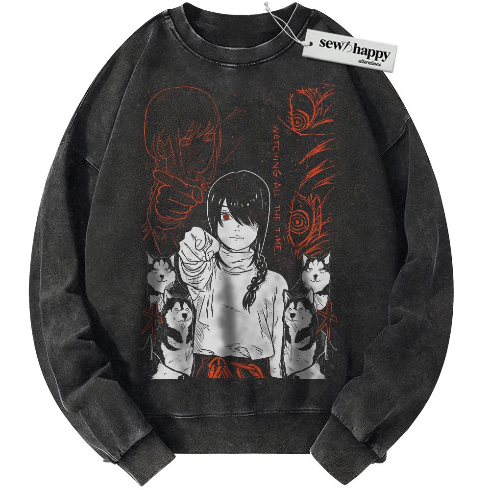 Wash Sweatshirt Nayuta Sweatshirt, Chainsaw Man Sweatshirt, Anime Sweatshirt, Vintage Sweater
