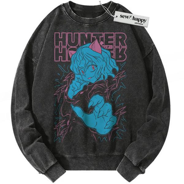 Wash Sweatshirt Neferpitou Sweatshirt, Pitou Sweatshirt, Hunter x Hunter Sweatshirt, HxH Sweatshirt, Anime Sweatshirt, Vintage Sweatshirt