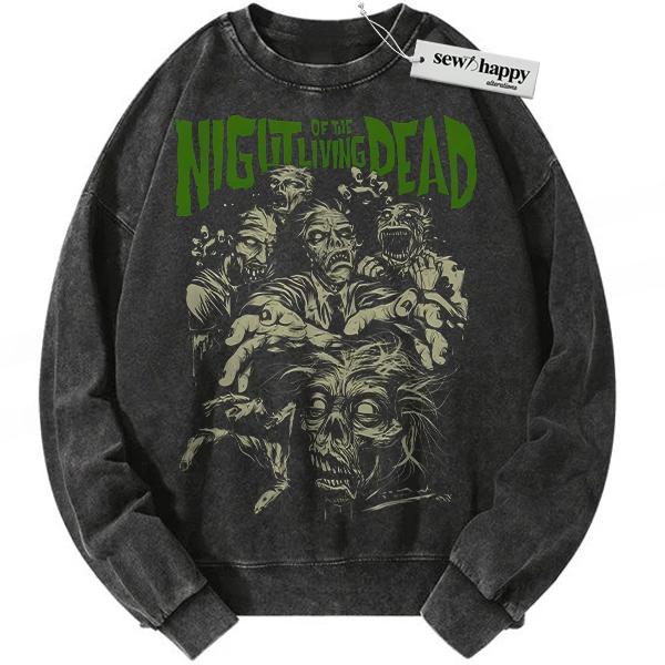 Wash Sweatshirt Night of the Living Dead Sweatshirt, Horror Movie Sweatshirt, Halloween Sweatshirt, Vintage Sweater