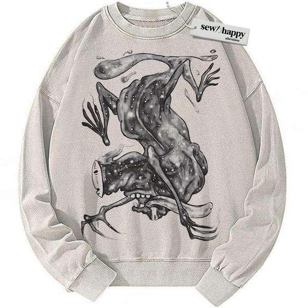 Wash Sweatshirt No Face Sweatshirt, Spirited Away Sweatshirt, Studio Ghibli Sweatshirt, Anime Sweatshirt, Vintage Sweatshirt