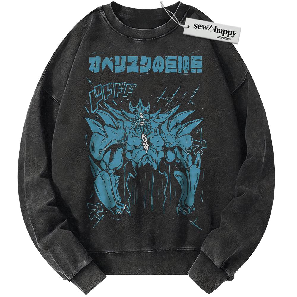 Wash Sweatshirt Obelisk the Tormentor Sweatshirt, Anime Sweatshirt, Vintage Sweater