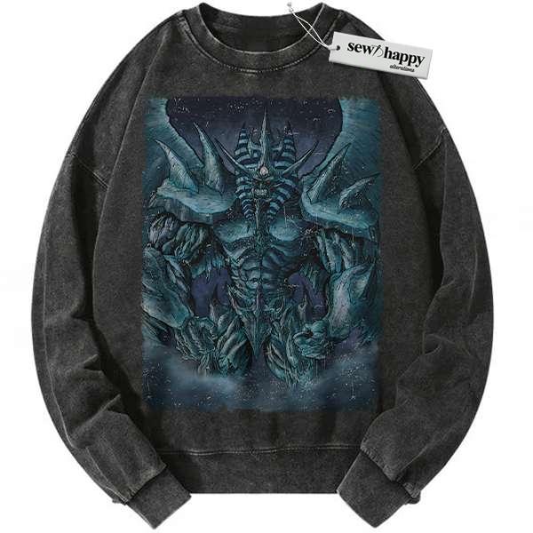 Wash Sweatshirt Obelisk the Tormentor Sweatshirt, Anime Sweatshirt, Vintage Sweater