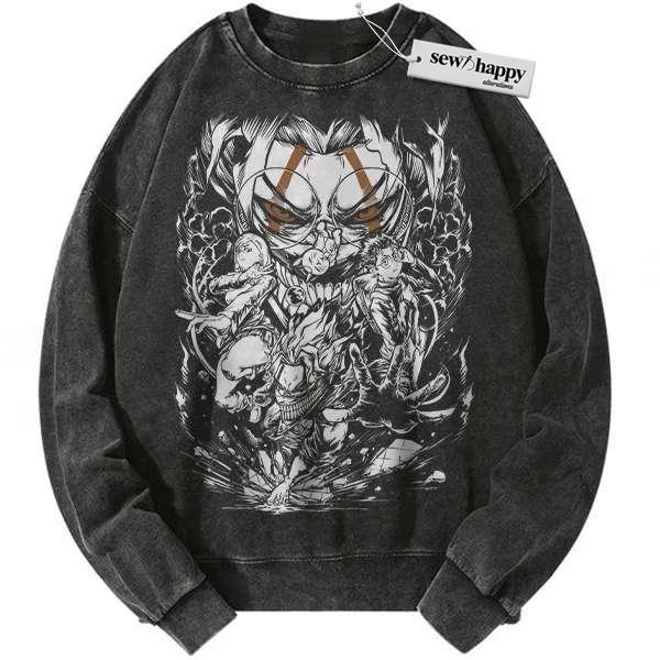 Wash Sweatshirt Okarun Sweatshirt, Dandadan Sweatshirt, Anime Sweatshirt, Vintage Sweatshirt