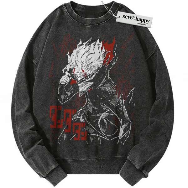Wash Sweatshirt Okarun Sweatshirt, Dandadan Sweatshirt, Anime Sweatshirt, Vintage Sweatshirt