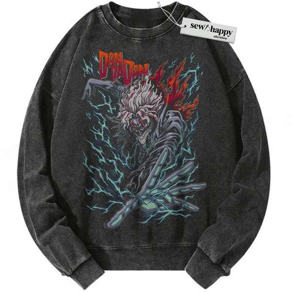 Wash Sweatshirt Okarun Sweatshirt, Dandadan Sweatshirt, Anime Sweatshirt, Vintage Sweatshirt