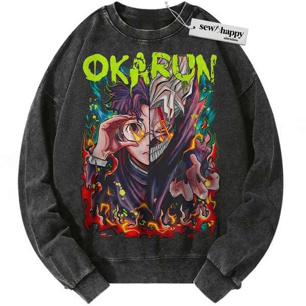 Wash Sweatshirt Okarun Sweatshirt, Ken Takakura Sweatshirt, Dandadan Sweatshirt, Anime Sweatshirt, Vintage Sweatshirt