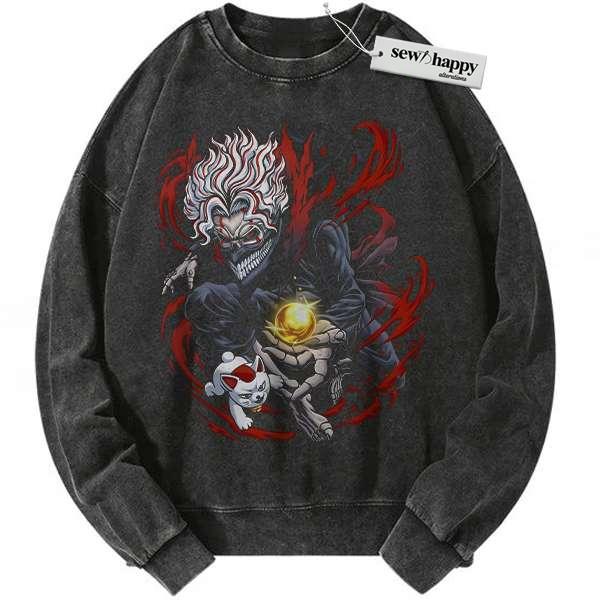 Wash Sweatshirt Okarun vs Turbo Granny Sweatshirt, Dandadan Sweatshirt, Anime Sweatshirt, Vintage Sweater