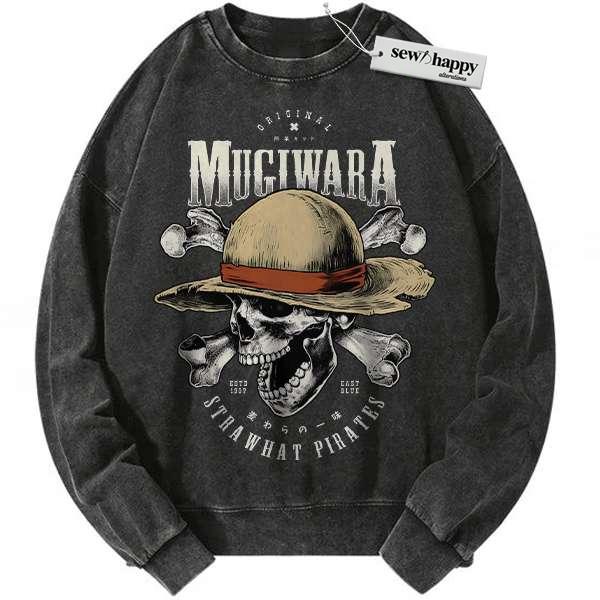 Wash Sweatshirt One Piece Sweatshirt, Anime Sweatshirt, Vintage Sweater