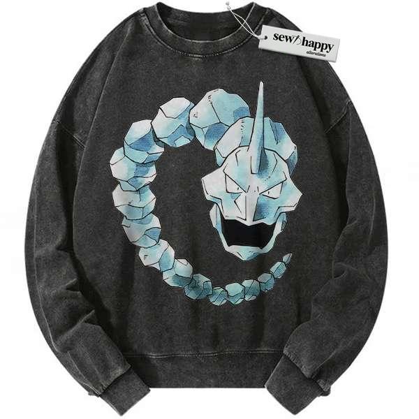 Wash Sweatshirt Onix Sweatshirt, Pokemon Sweatshirt, Anime Sweatshirt, Vintage Sweater