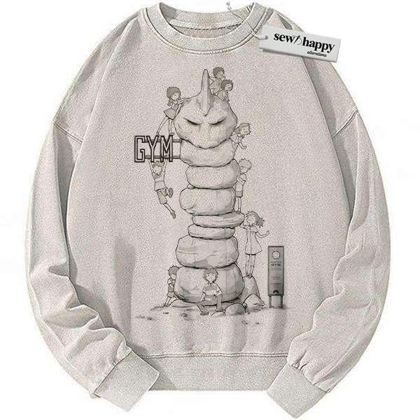 Wash Sweatshirt Onix Sweatshirt, Pokemon Sweatshirt, Anime Sweatshirt, Vintage Sweatshirt