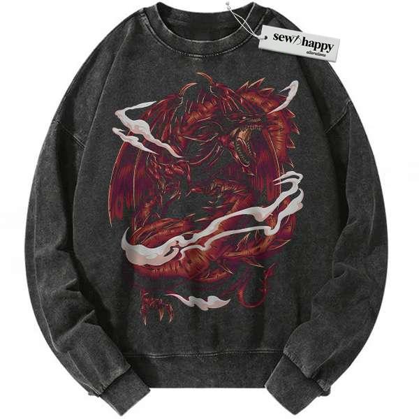 Wash Sweatshirt Osiris Sweatshirt, Slifer the Sky Dragon Sweatshirt, Anime Sweatshirt, Vintage Sweatshirt