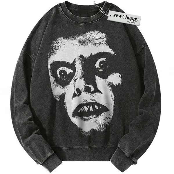 Wash Sweatshirt Pazuzu Sweatshirt, The Exorcist Sweatshirt, Halloween Sweatshirt, Horror Sweatshirt, Vintage Sweater