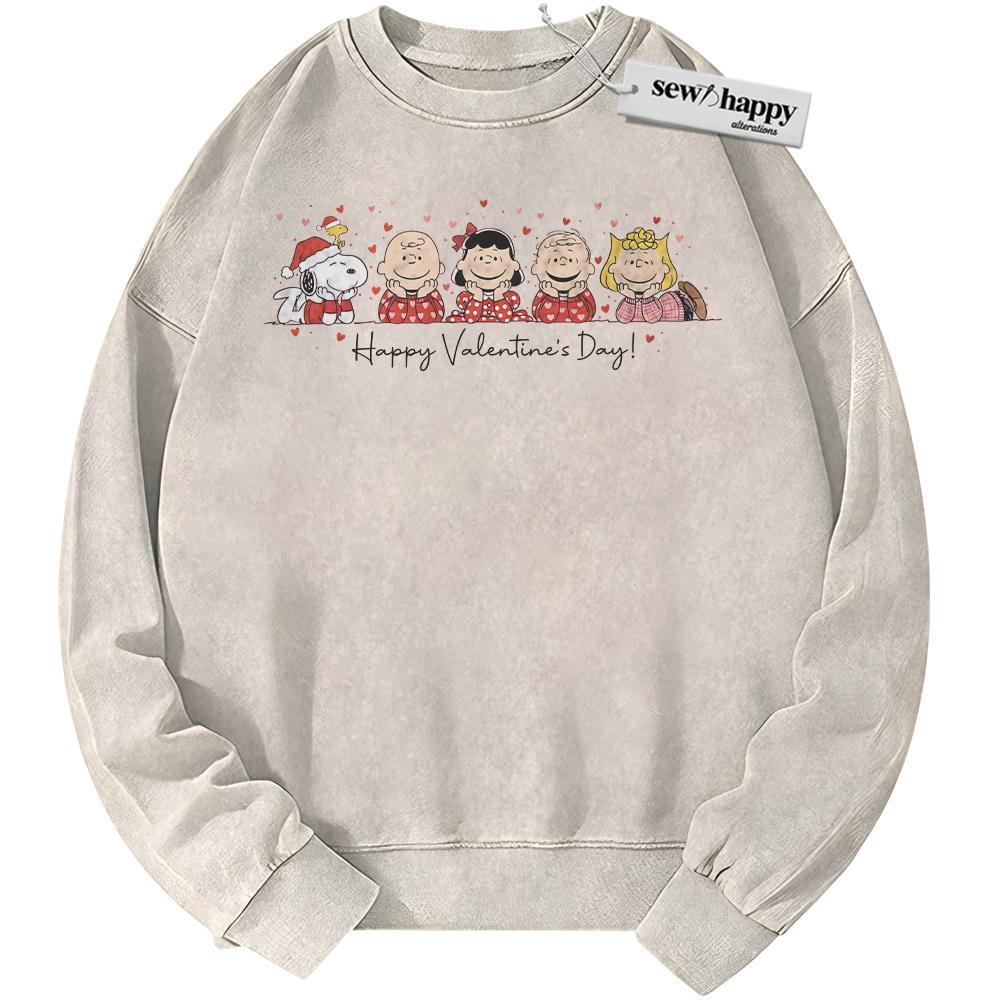 Wash Sweatshirt Peanuts Sweatshirt, Animated Sweatshirt, Valentine's Day Sweatshirt, Vintage Sweater