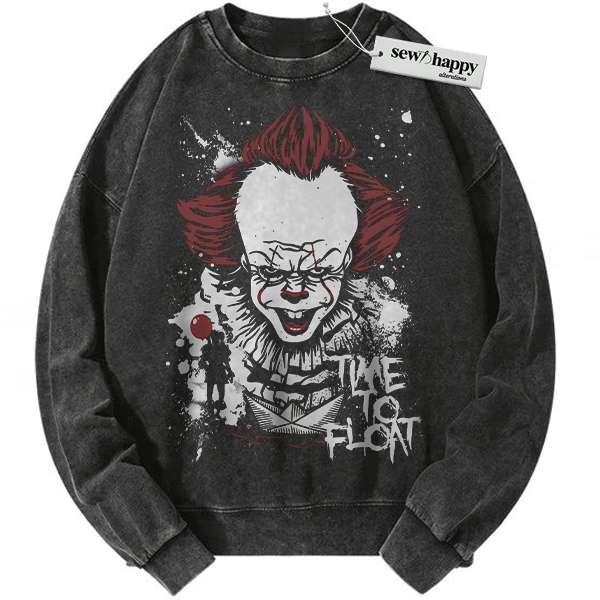 Wash Sweatshirt Pennywise Sweatshirt, IT Sweatshirt, Halloween Sweatshirt, Horror Sweatshirt, Vintage Sweater