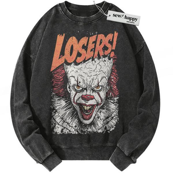 Wash Sweatshirt Pennywise Sweatshirt, IT Sweatshirt, Halloween Sweatshirt, Horror Sweatshirt, Vintage Sweatshirt