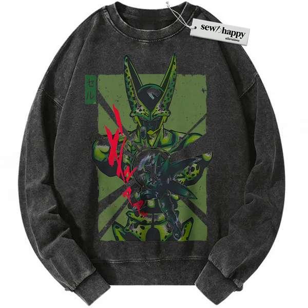 Wash Sweatshirt Perfect Cell Sweatshirt, Dragon Ball Z Sweatshirt, DBZ Sweatshirt, Anime Sweatshirt, Vintage Sweatshirt
