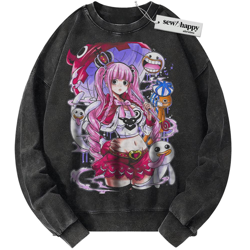 Wash Sweatshirt Perona Sweatshirt, One Piece Sweatshirt, Anime Sweatshirt, Vintage Sweater