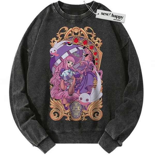 Wash Sweatshirt Perona Sweatshirt, One Piece Sweatshirt, Anime Sweatshirt, Vintage Sweatshirt