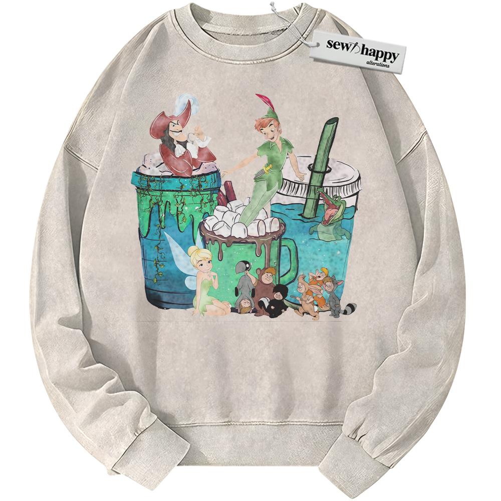 Wash Sweatshirt Peter Pan Sweatshirt, Animated Sweatshirt, Vintage Sweater