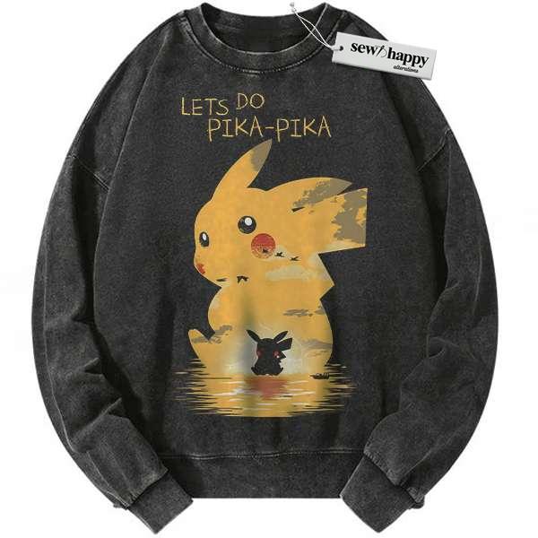 Wash Sweatshirt Pikachu Sweatshirt, Pokemon Sweatshirt, Anime Sweatshirt, Vintage Sweater
