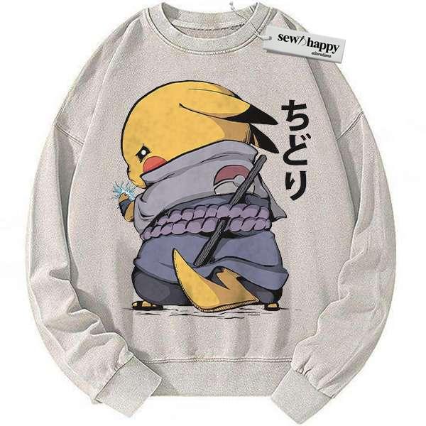 Wash Sweatshirt Pikachu Sweatshirt, Pokemon Sweatshirt, Anime Sweatshirt, Vintage Sweater