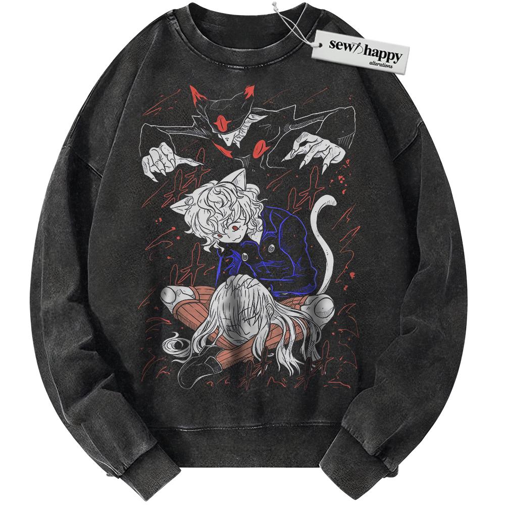 Wash Sweatshirt Pitou shirt, Hunter x Hunter Sweatshirt, HxH Sweatshirt, Anime Sweatshirt, Vintage Sweater