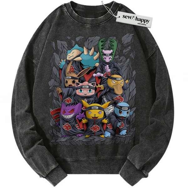 Wash Sweatshirt Pokemon Sweatshirt, Anime Sweatshirt, Vintage Sweater