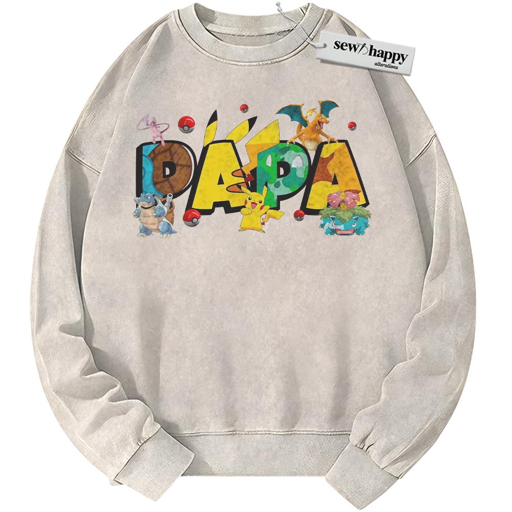 Wash Sweatshirt Pokemon Sweatshirt, Father's Day Sweatshirt, Anime Sweatshirt, Vintage Sweater