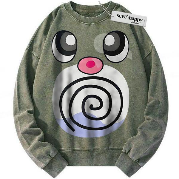 Wash Sweatshirt Poliwag Sweatshirt, Pokemon Sweatshirt, Anime Sweatshirt, Vintage Sweatshirt