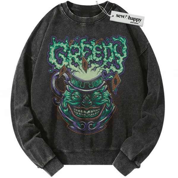 Wash Sweatshirt Pot of Greed Sweatshirt, Anime Sweatshirt, Vintage Sweater