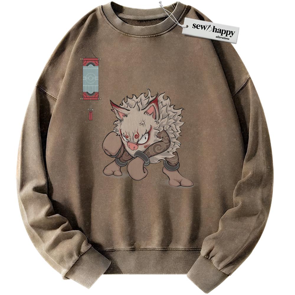 Wash Sweatshirt Primeape Sweatshirt, Pokemon Sweatshirt, Anime Sweatshirt, Vintage Sweater