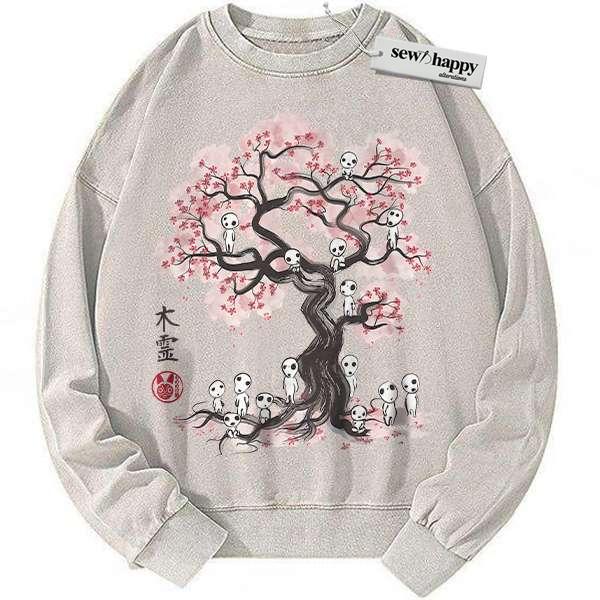 Wash Sweatshirt Princess Mononoke Sweatshirt, Studio Ghibli Sweatshirt, Anime Sweatshirt, Vintage Sweater