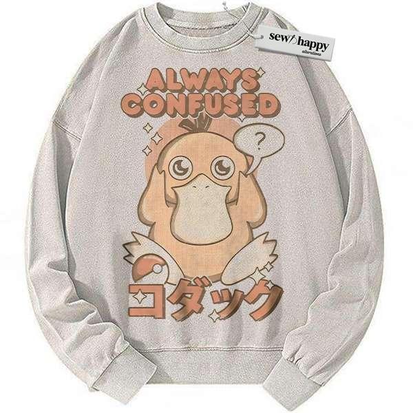 Wash Sweatshirt Psyduck Sweatshirt, Pokemon Sweatshirt, Anime Sweatshirt, Vintage Sweatshirt